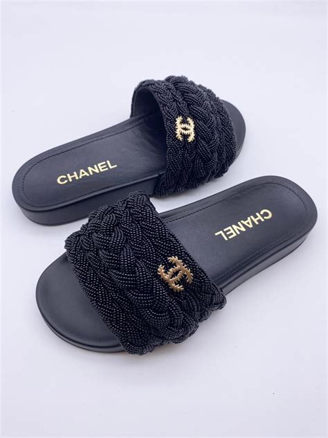 chanel lambskin slides|chanel suede sandals.